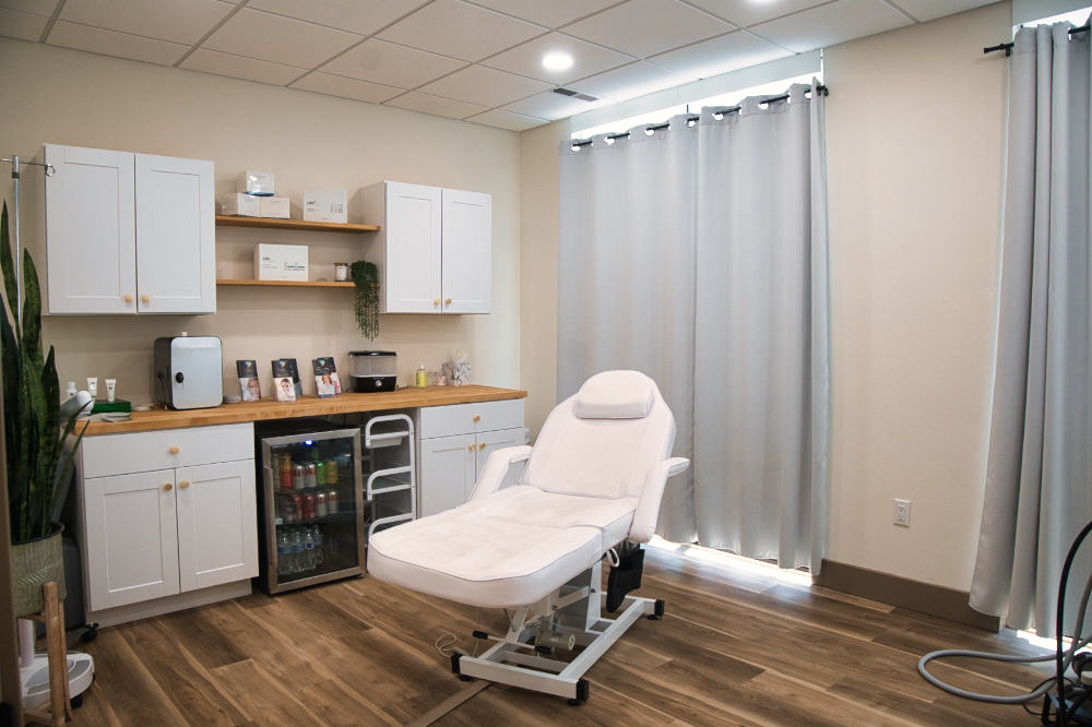 a treatment room at the medical spa
